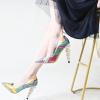imageFSJ Slip On Pearl Beaded High Heel Slip On Pump Pointed Toe Mirror Effect Classic Party Club Shoe for Women 415 USQuicksand