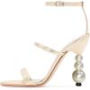 imageFSJ Women Elegant Open Toe Heeled Sandals Pearls Beaded High Heels Sexy Strappy Gladiator Shiny Rhinestone Ankle Strap Wedding Evening Party Dress Shoes Size 415 USGold