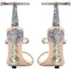 imageFSJ Women Elegant Open Toe Heeled Sandals Pearls Beaded High Heels Sexy Strappy Gladiator Shiny Rhinestone Ankle Strap Wedding Evening Party Dress Shoes Size 415 USGlitter