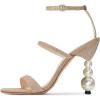imageFSJ Women Elegant Open Toe Heeled Sandals Pearls Beaded High Heels Sexy Strappy Gladiator Shiny Rhinestone Ankle Strap Wedding Evening Party Dress Shoes Size 415 USChampagne