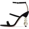 imageFSJ Women Elegant Open Toe Heeled Sandals Pearls Beaded High Heels Sexy Strappy Gladiator Shiny Rhinestone Ankle Strap Wedding Evening Party Dress Shoes Size 415 USBlack