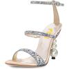 imageFSJ Women Elegant Open Toe Heeled Sandals Pearls Beaded High Heels Sexy Strappy Gladiator Shiny Rhinestone Ankle Strap Wedding Evening Party Dress Shoes Size 415 USGlitter