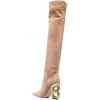 imageFSJ Women Trendy Pointed Toe Chain High Heel Over The Knee Boots Stretch Pull On Ladies Fashion Winter Warm Long Boots Size 416 USApricot