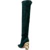 imageFSJ Women Trendy Pointed Toe Chain High Heel Over The Knee Boots Stretch Pull On Ladies Fashion Winter Warm Long Boots Size 416 USDark Green