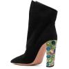 imageFSJ Women Graceful Pointed Toe High Heel Ankle Booties Handmade Suede Crystal Gem Chunky Heel Comfortable Slip On Dress Ankle Boots Size 415 USBlack
