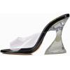 imageFSJ Women Graceful Transparent Peep Toe Mules Special Chunky High Heel Slip On Summer Casual Ladies Shoes Size 415 USBlack
