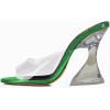 imageFSJ Women Graceful Transparent Peep Toe Mules Special Chunky High Heel Slip On Summer Casual Ladies Shoes Size 415 USGreen