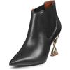 imageFSJ Women Pointed Toe Elastic Ankle Boots Special Distorted High Heel Pull On Fashion Modern Walking Shoes Size 415 USBlack