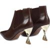 imageFSJ Women Pointed Toe Elastic Ankle Boots Special Distorted High Heel Pull On Fashion Modern Walking Shoes Size 415 USCaramel