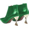 imageFSJ Women Pointed Toe Elastic Ankle Boots Special Distorted High Heel Pull On Fashion Modern Walking Shoes Size 415 USGreen