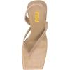 imageFSJ Women Square Open Toe Flip Flops Slingback Special Heel Elastic Strap Slip On Backless Summer Walking Heeled Sandals Size 415 USWheat