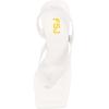 imageFSJ Women Square Open Toe Flip Flops Slingback Special Heel Elastic Strap Slip On Backless Summer Walking Heeled Sandals Size 415 USWhite