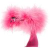 imageFSJ Women Unique Open Toe Fur Fur Sandals Crystal Chunky High Heel Ankle Strap Ladies Wedding Party Prom Dress Shoes Size 416 USHot Pink