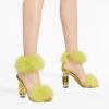 imageFSJ Women Unique Open Toe Fur Fur Sandals Crystal Chunky High Heel Ankle Strap Ladies Wedding Party Prom Dress Shoes Size 416 USLime Green