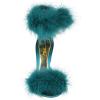 imageFSJ Women Unique Open Toe Fur Fur Sandals Crystal Chunky High Heel Ankle Strap Ladies Wedding Party Prom Dress Shoes Size 416 USSeagreen