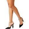 imageFSJ Women Bridal Heeled Sandals Pointy Toe Crystal Chain Ankle Strap Pumps Luxury Rhinestone Embellished Chunky Heels Wedding Party Dress Shoes Size 416 USBlack Suede