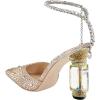 imageFSJ Women Bridal Heeled Sandals Pointy Toe Crystal Chain Ankle Strap Pumps Luxury Rhinestone Embellished Chunky Heels Wedding Party Dress Shoes Size 416 USGold Rhinestones