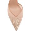 imageFSJ Women Bridal Heeled Sandals Pointy Toe Crystal Chain Ankle Strap Pumps Luxury Rhinestone Embellished Chunky Heels Wedding Party Dress Shoes Size 416 USNude Mesh