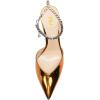 imageFSJ Women Bridal Heeled Sandals Pointy Toe Crystal Chain Ankle Strap Pumps Luxury Rhinestone Embellished Chunky Heels Wedding Party Dress Shoes Size 416 USOrange Mirror Leather