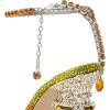 imageFSJ Women Bridal Heeled Sandals Pointy Toe Crystal Chain Ankle Strap Pumps Luxury Rhinestone Embellished Chunky Heels Wedding Party Dress Shoes Size 416 USOrange Gradient Rhinestones