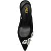 imageFSJ Women Crystal Pointed Toe Slingback Pumps Studded Flower Special High Heels Elastic Strap Party Dating Dress Shoes Size 416 USBlack Suede