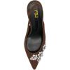 imageFSJ Women Crystal Pointed Toe Slingback Pumps Studded Flower Special High Heels Elastic Strap Party Dating Dress Shoes Size 416 USBrown Suede