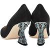 imageFSJ Women Gorgeous Crystal Gemstone Heel Pumps Pointed Toe Slip On Chunky Block Heels with Rhinestones for Bridal Party Wedding Dress Shoes Size 416 USBlack Suede
