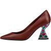 imageFSJ Women Gorgeous Crystal Gemstone Heel Pumps Pointed Toe Slip On Chunky Block Heels with Rhinestones for Bridal Party Wedding Dress Shoes Size 416 USNut Brown