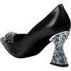 imageFSJ Women Gorgeous Crystal Gemstone Heel Pumps Pointed Toe Slip On Chunky Block Heels with Rhinestones for Bridal Party Wedding Dress Shoes Size 416 USBlack Leather