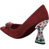 imageFSJ Women Gorgeous Crystal Gemstone Heel Pumps Pointed Toe Slip On Chunky Block Heels with Rhinestones for Bridal Party Wedding Dress Shoes Size 416 USRed Suede