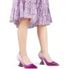 imageFSJ Women Gorgeous Crystal Gemstone Heel Pumps Pointed Toe Slip On Chunky Block Heels with Rhinestones for Bridal Party Wedding Dress Shoes Size 416 USPurple Gradient