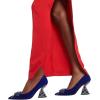 imageFSJ Women Gorgeous Crystal Gemstone Heel Pumps Pointed Toe Slip On Chunky Block Heels with Rhinestones for Bridal Party Wedding Dress Shoes Size 416 USBlue Suede