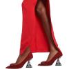 imageFSJ Women Gorgeous Crystal Gemstone Heel Pumps Pointed Toe Slip On Chunky Block Heels with Rhinestones for Bridal Party Wedding Dress Shoes Size 416 USRed Suede