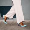 imageFSJ Women Gorgeous Crystal Gemstone Heel Pumps Pointed Toe Slip On Chunky Block Heels with Rhinestones for Bridal Party Wedding Dress Shoes Size 416 USBlue