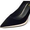 imageFSJ Women Classic Gold Chain Chunky Heel Pumps Pointed Toe Slip On High Heel Ladies Office Fashion Comfy Evening Shoes Size 416 USBlack Velvet
