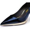 imageFSJ Women Classic Gold Chain Chunky Heel Pumps Pointed Toe Slip On High Heel Ladies Office Fashion Comfy Evening Shoes Size 416 USBlue