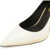 imageFSJ Women Classic Gold Chain Chunky Heel Pumps Pointed Toe Slip On High Heel Ladies Office Fashion Comfy Evening Shoes Size 416 USCreamy White