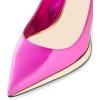 imageFSJ Women Classic Gold Chain Chunky Heel Pumps Pointed Toe Slip On High Heel Ladies Office Fashion Comfy Evening Shoes Size 416 USFuchsia
