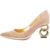 imageFSJ Women Classic Gold Chain Chunky Heel Pumps Pointed Toe Slip On High Heel Ladies Office Fashion Comfy Evening Shoes Size 416 USGolden Rhinestone