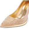 imageFSJ Women Classic Gold Chain Chunky Heel Pumps Pointed Toe Slip On High Heel Ladies Office Fashion Comfy Evening Shoes Size 416 USGolden Rhinestone
