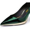 imageFSJ Women Classic Gold Chain Chunky Heel Pumps Pointed Toe Slip On High Heel Ladies Office Fashion Comfy Evening Shoes Size 416 USGreen