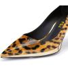 imageFSJ Women Classic Gold Chain Chunky Heel Pumps Pointed Toe Slip On High Heel Ladies Office Fashion Comfy Evening Shoes Size 416 USLeopard Print