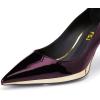 imageFSJ Women Classic Gold Chain Chunky Heel Pumps Pointed Toe Slip On High Heel Ladies Office Fashion Comfy Evening Shoes Size 416 USPlum