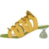 imageFSJ Women Classic Open Toe Special Kitten Low Heel Sandals Lace Up Cutout Summer Dress Casual Slide Mules Size 415 USYellow