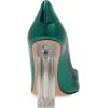 imageFSJ Women Clear High Heel Closed Pointed Toe Pumps Elegant Slip On Chunky Block Heel Ladies Bridal Wedding Party Dress Shoes Size 415 USForest Green