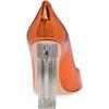 imageFSJ Women Clear High Heel Closed Pointed Toe Pumps Elegant Slip On Chunky Block Heel Ladies Bridal Wedding Party Dress Shoes Size 415 USOrange