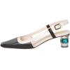 imageFSJ Women Fashion Square Toe Pumps Rhinestones Chunky Low Heel Cutout Slingback Sandals Shoes Size 415 USBlack