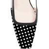 imageFSJ Women Fashion Square Toe Pumps Rhinestones Chunky Low Heel Cutout Slingback Sandals Shoes Size 415 USBlack Polka Dot