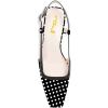 imageFSJ Women Fashion Square Toe Pumps Rhinestones Chunky Low Heel Cutout Slingback Sandals Shoes Size 415 USBlack Polka Dot