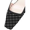 imageFSJ Women Fashion Square Toe Pumps Rhinestones Chunky Low Heel Cutout Slingback Sandals Shoes Size 415 USBlack Polka Dot